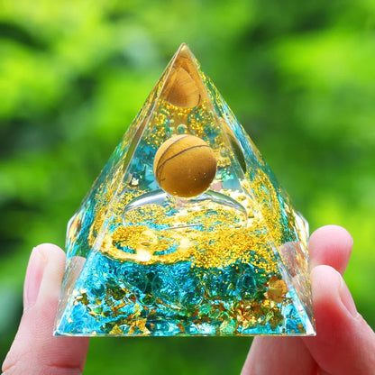 Energy Pyramid Orgonite Reiki Natural Amethyst Ball Healing Crystals Chakra