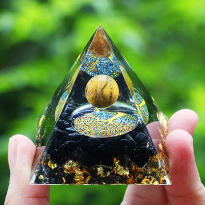 Energy Pyramid Orgonite Reiki Natural Amethyst Ball Healing Crystals Chakra