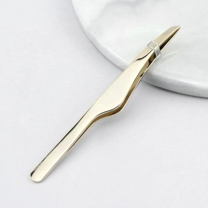 steel Slanted Head Beauty Tools Fine Hairs Precision Eyebrow Tweezer Eyelash Tweezers Eye Brow Clips Lash Hairs Puller