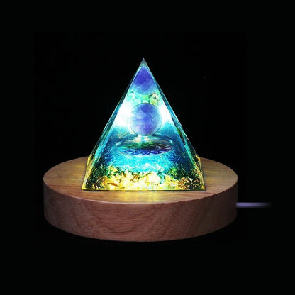 Energy Pyramid Orgonite Reiki Natural Amethyst Ball Healing Crystals Chakra