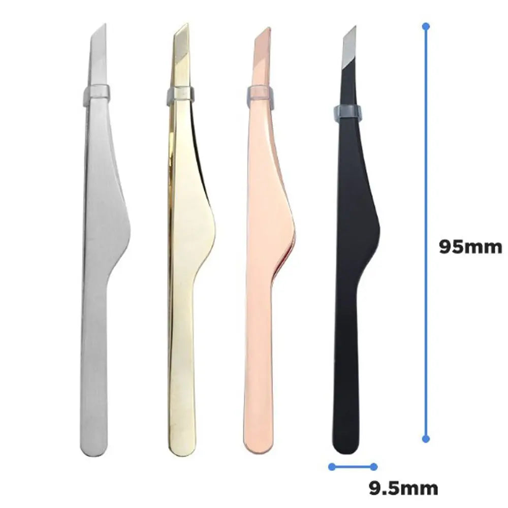 steel Slanted Head Beauty Tools Fine Hairs Precision Eyebrow Tweezer Eyelash Tweezers Eye Brow Clips Lash Hairs Puller