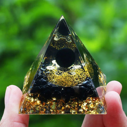 Energy Pyramid Orgonite Reiki Natural Amethyst Ball Healing Crystals Chakra